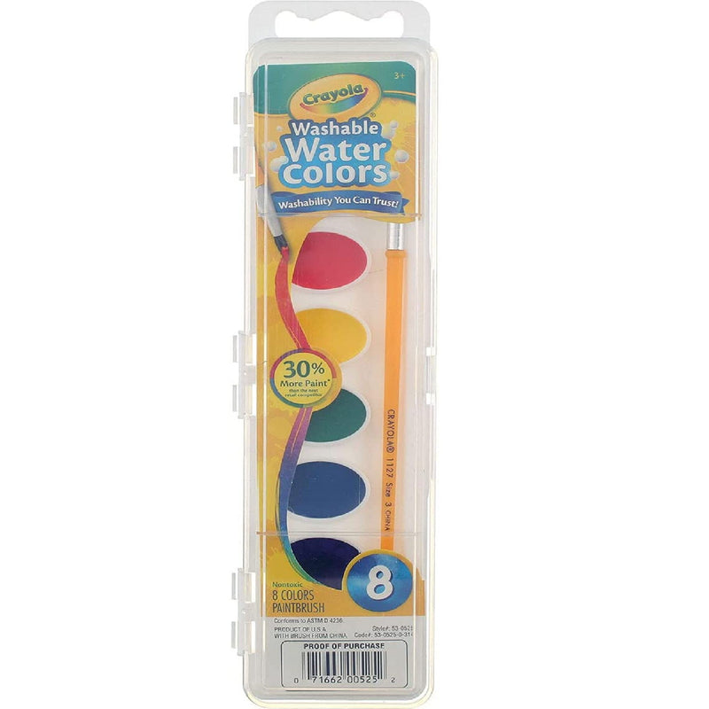 Crayola Washable Watercolor Paints | 8 Primary Colors  | 4 pack