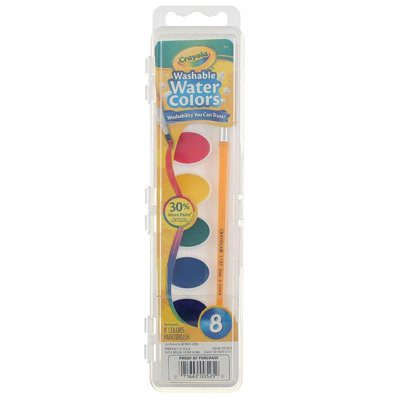 Crayola Washable Watercolor Paints | 8 Primary Colors  | 4 pack