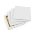 Stretched Canvas | Pack of 12 | 8 x 8 Inches | Square White Canvases | 100% Cotton | 8 oz Gesso-Primed