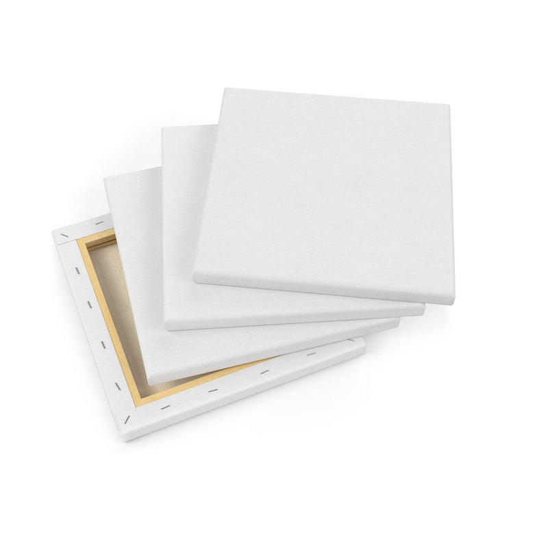 FIXSMITH Stretched White Blank Canvas- 8x10 Inch,Bulk Pack of 12,Primed,100% Cotton,5/8 inch Profile of Super Value Pack for Acrylics,Oils & Other
