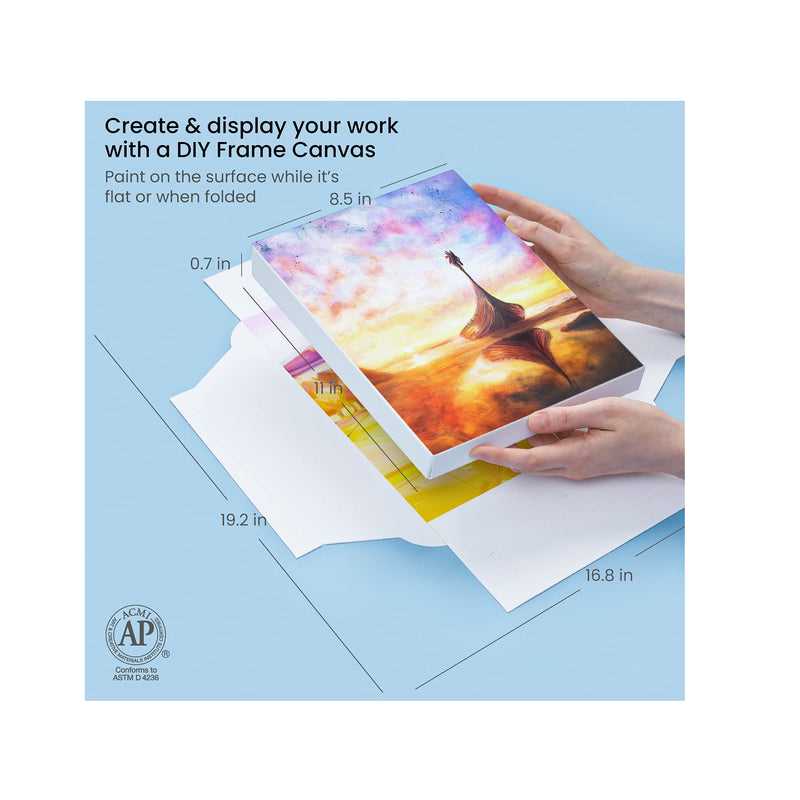 Foldable Canvas Boards for Painting | 8.5x11 Inch | Pack of 5 | 100% Cotton | 8 oz Primed White Canvases