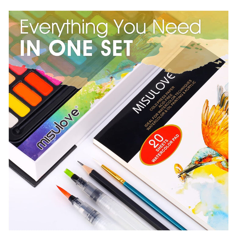 MISULOVE Watercolor Paint Set | 36 Premium Colors