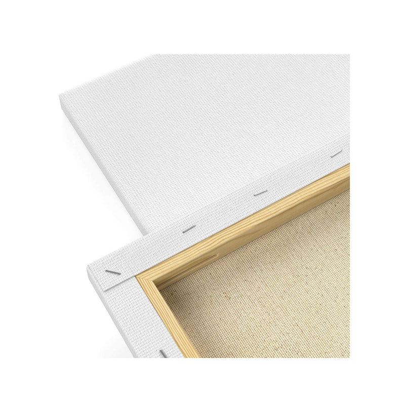 Stretched Canvas | Pack of 12 | 8 x 10 Inches | Blank White Canvases | 100% Cotton | 8 oz Gesso-Primed