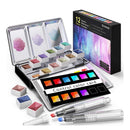 Emoqi | Metallic Watercolor Paints Set Metallic Glitter Watercolor Solid Paint Box