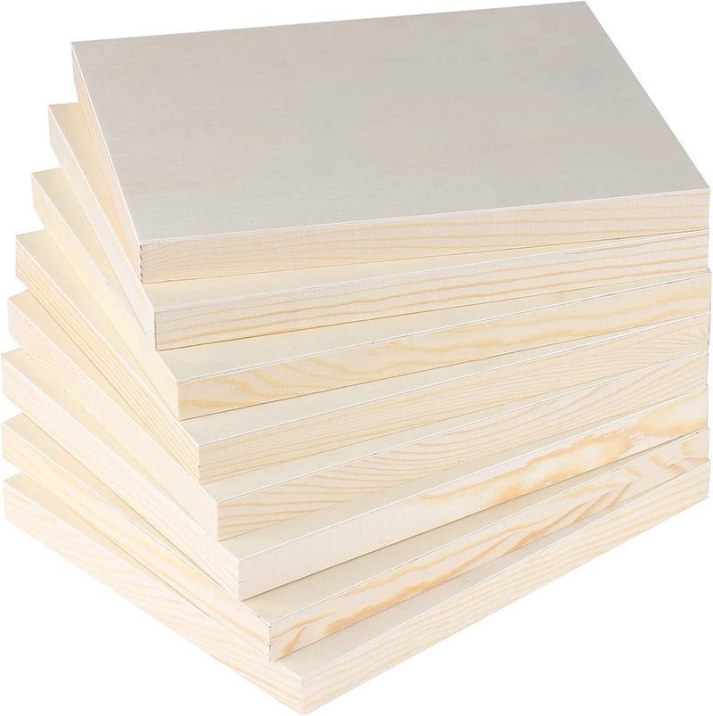 ADXCO 8 Pack Wood Panels 8 x 10 inch Wooden Canvas Board Unfinished Wooden Panel Boards for Painting, Arts, Pouring Use with Oils, Acrylics