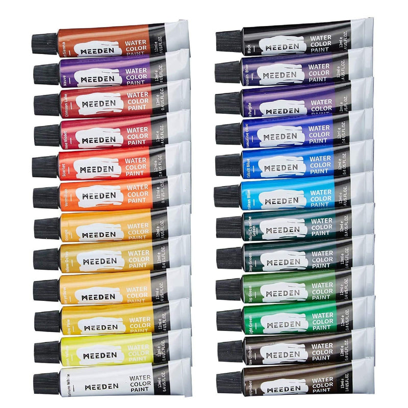 MEEDEN | Watercolor Paint Set Of 24 Vibrant Colors In 12Ml Tubes