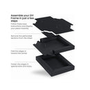 Black Sketch Paper Foldable Canvas Pad | Folded Size 5x6.6 Inches | 20 Sheets | DIY Frame | Acid-Free Heavyweight Paper 246lb/400GSM