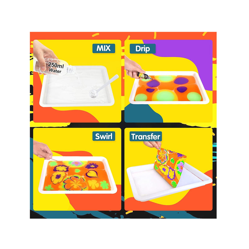 Upgrade 12-Color Marbling Paint Arts & Crafts Gifts for Kids | Art Kits Create Your Own Unique Painting