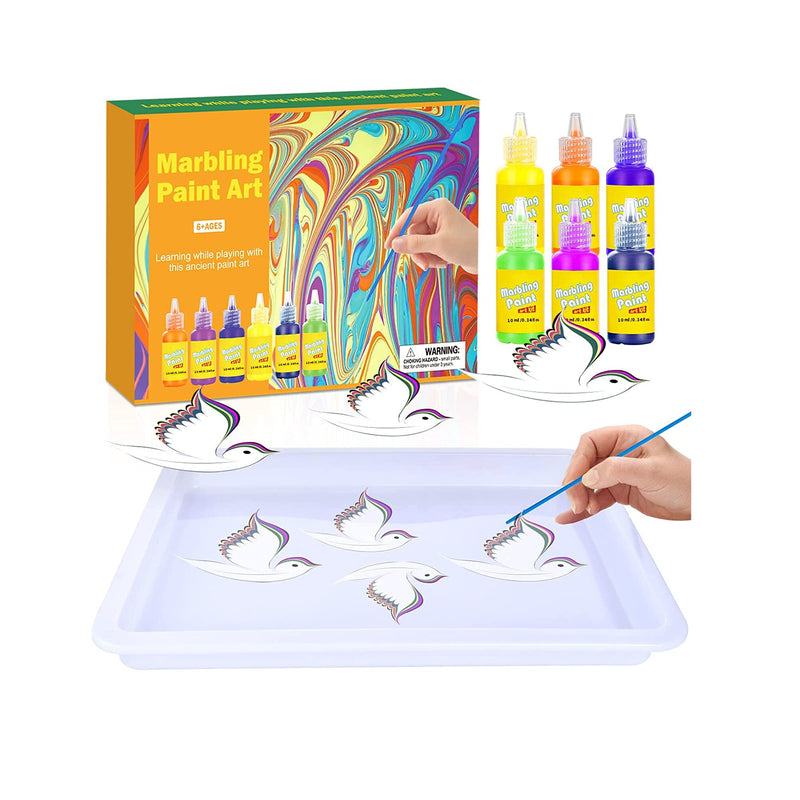 Water Marbling Paint Kit Arts and Crafts for Girls & Boys Christmas Thanksgiving Gifts for Kids Ages 4 5 6 7 8 9 10