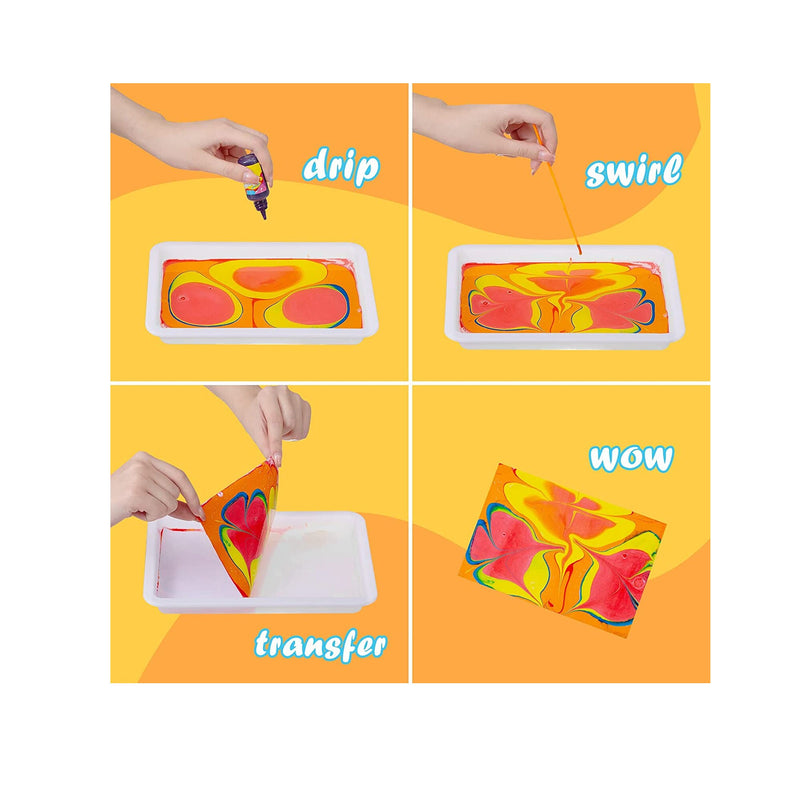 Water Marbling Paint Kit Arts and Crafts for Girls & Boys Christmas Thanksgiving Gifts for Kids Ages 4 5 6 7 8 9 10