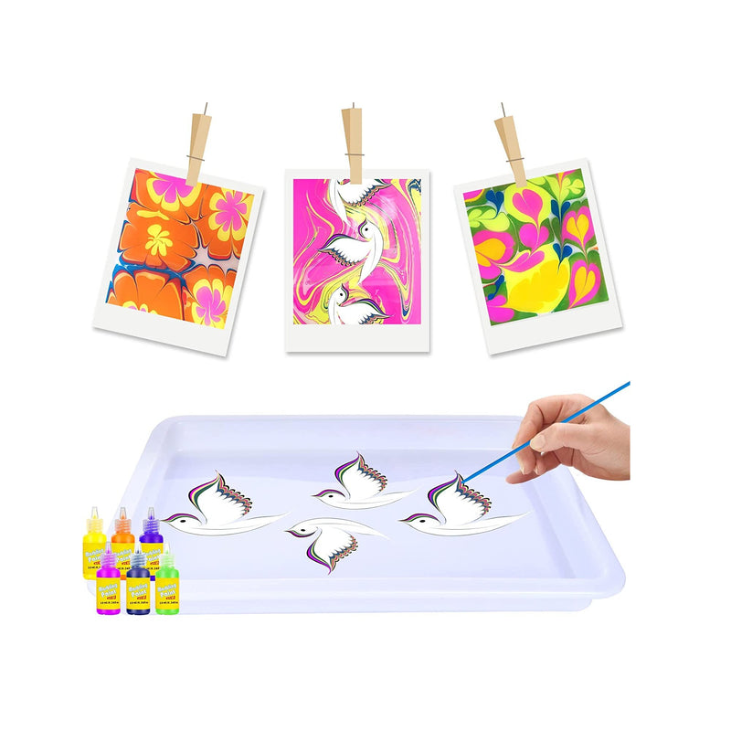 Water Marbling Paint Kit Arts and Crafts for Girls & Boys Christmas Thanksgiving Gifts for Kids Ages 4 5 6 7 8 9 10