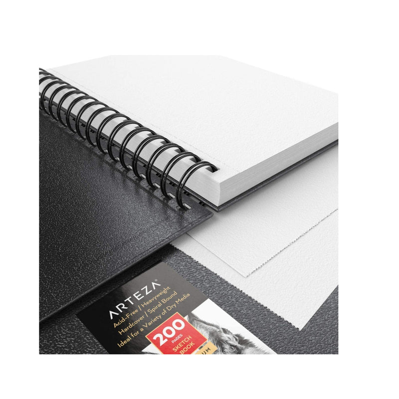 ARTISTO Premium Sketch Book Set 9x12, Spiral Bound, Pack of 2, 200 Sheets  (100g/m2) 