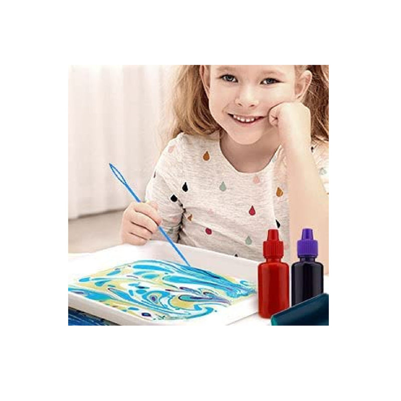 TBC The Best Crafts Marbling Paint Kit, 6 X 0.64 fl.oz/19 ml Water Marbling Paint Art Kit for Kids | Non Toxic | Water Marbling