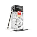 Gel Pen Refills | Pack of 50 Black Roller Ball Gel Ink Pen Refills | Quick-Drying