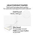 Arteza 9"x12" Watercolor Pad | 1Pack | 32 Sheets | 140lb/300gsm | Glue Bound |Cold Pressed