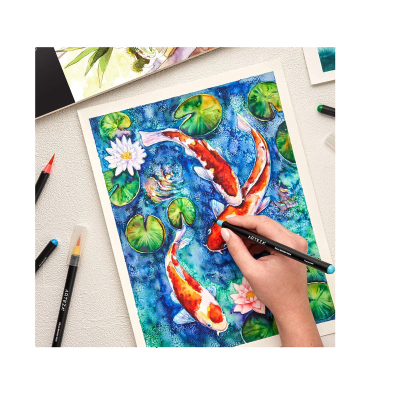 Arteza 9"x12" Watercolor Pad | 1Pack | 32 Sheets | 140lb/300gsm | Glue Bound |Cold Pressed