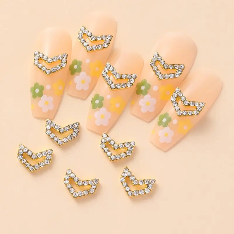 10 Pcs Nail Charms 3D LOVE Nail Art Charms Alloy Gems For Nails DIY Art Decorations Supplies
