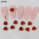 3D Metal Red Heart Shape Charm | Cute Glitter Nail Accessories For Women Girls | Nail Decoration Jewelry Making Crafts