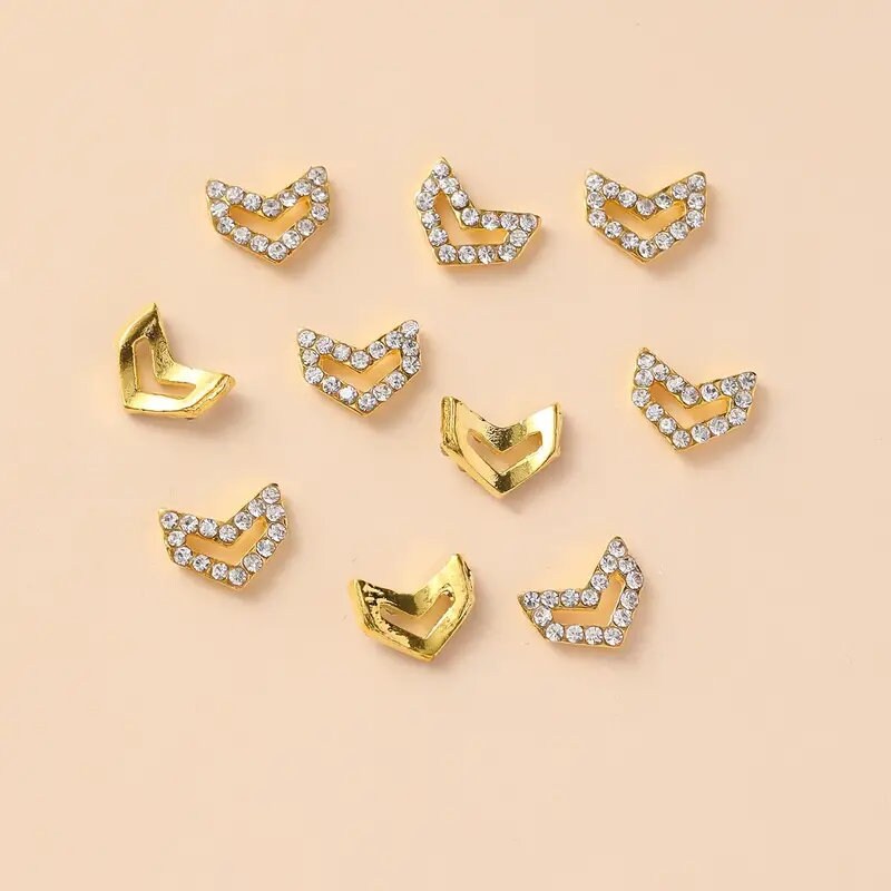 10 Pcs Nail Charms 3D LOVE Nail Art Charms Alloy Gems For Nails DIY Art Decorations Supplies