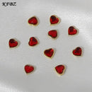 3D Metal Red Heart Shape Charm | Cute Glitter Nail Accessories For Women Girls | Nail Decoration Jewelry Making Crafts
