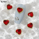 3D Metal Red Heart Shape Charm | Cute Glitter Nail Accessories For Women Girls | Nail Decoration Jewelry Making Crafts