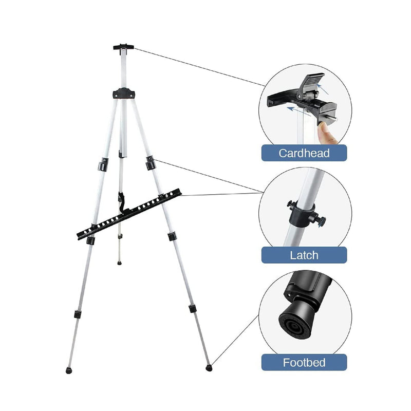 Artist Easel Stand | RRFTOK Aluminum Metal Tripod Adjustable Easel for Painting Canvases Height from 17 to 66 Inch