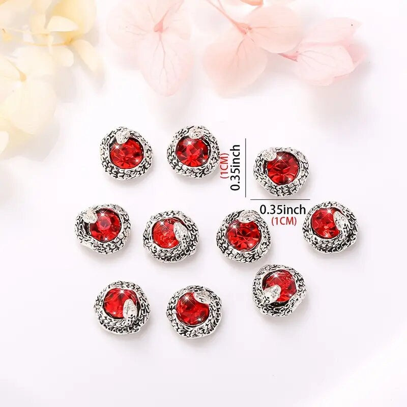 10 Pcs 3D Metal Animal Snake Charm | Cute Nail Accessories For Women Girls, Nail Decoration Jewelry Making Crafts
