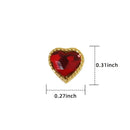 3D Metal Red Heart Shape Charm | Cute Glitter Nail Accessories For Women Girls | Nail Decoration Jewelry Making Crafts
