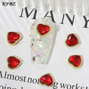 3D Metal Red Heart Shape Charm | Cute Glitter Nail Accessories For Women Girls | Nail Decoration Jewelry Making Crafts