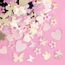 6 Grids Pink Sequin Nail Decoration Kit 3D Gold Flake Butterfly Flower Heart Nail Art Charm Parts For UV Gel Manicure Design