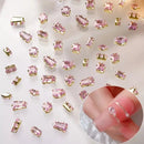 20 Pcs Pink Nail Rhinestones Nail Art Gems Crafts Crystals Glass Decorations Set Ab Rhinestones Flat Back Design For Nail Art Decoration