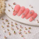 20 Pcs Pink Nail Rhinestones Nail Art Gems Crafts Crystals Glass Decorations Set Ab Rhinestones Flat Back Design For Nail Art Decoration