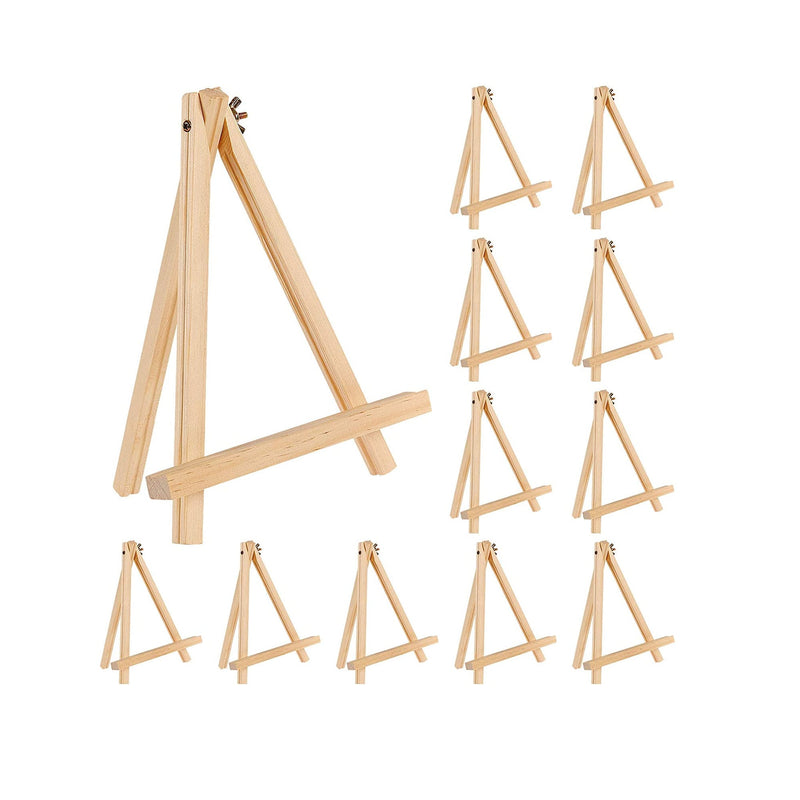 Jekkis 9 Inches Tall Wood Easels Set of 12 Tabletop Display Easels | Art Craft Painting Easel Stand