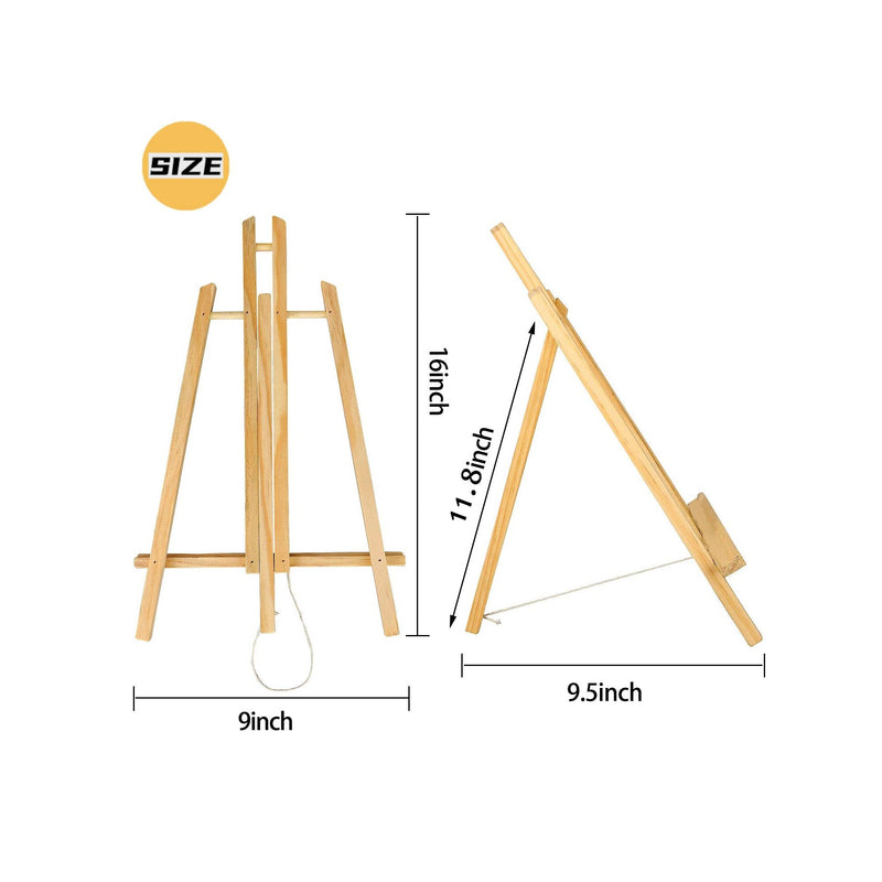 Jekkis 9 Inches Tabletop Easels for Painting Canvas Tall Wood Display Easels  Set
