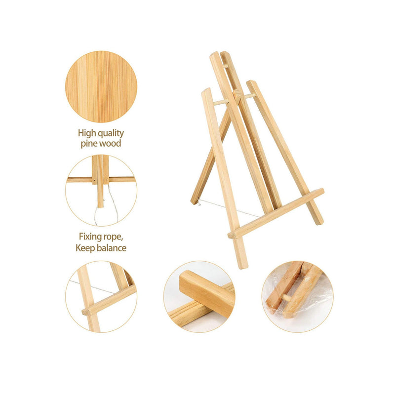 Parts3A 4Pc Wooden Easel | 16"Table Top Easel | Easel for Painting canvases | Foldable A Frame Wood Easel Adjustable Table Easel