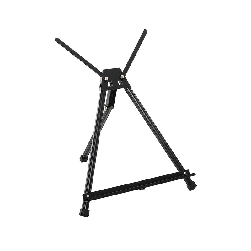 U.S. Art Supply 15" to 21" High Adjustable Black Aluminum Tabletop Display Easel with Extension Arm Wings