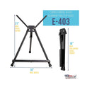U.S. Art Supply 15" to 21" High Adjustable Black Aluminum Tabletop Display Easel with Extension Arm Wings