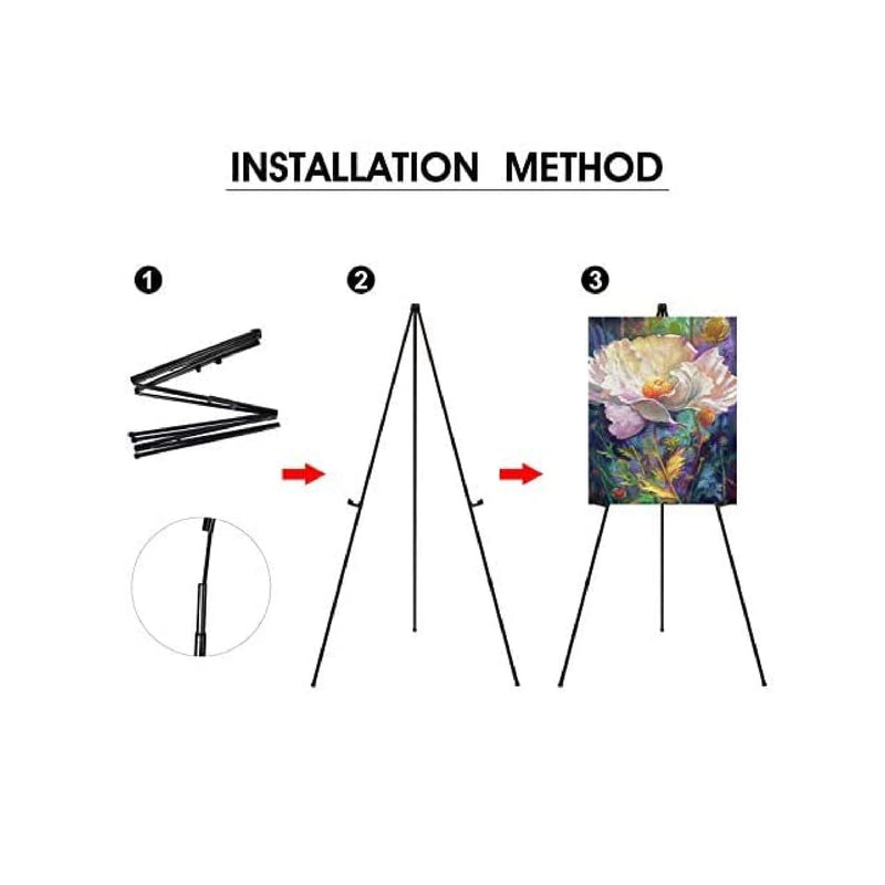 Portable Easel Stand 63 Inch Metal Arts Stand Folding Easel For
