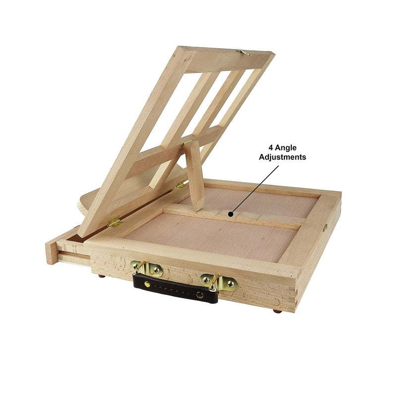 Greenco Beech-Wood Portable Art Desk Easel and Book Stand with Drawer