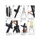 72Inches Double Tier Display Easel Stand | RRFTOK Metal Material Tripod Art Easels Adjustable Easel for Painting Canvases Height from 22-72”