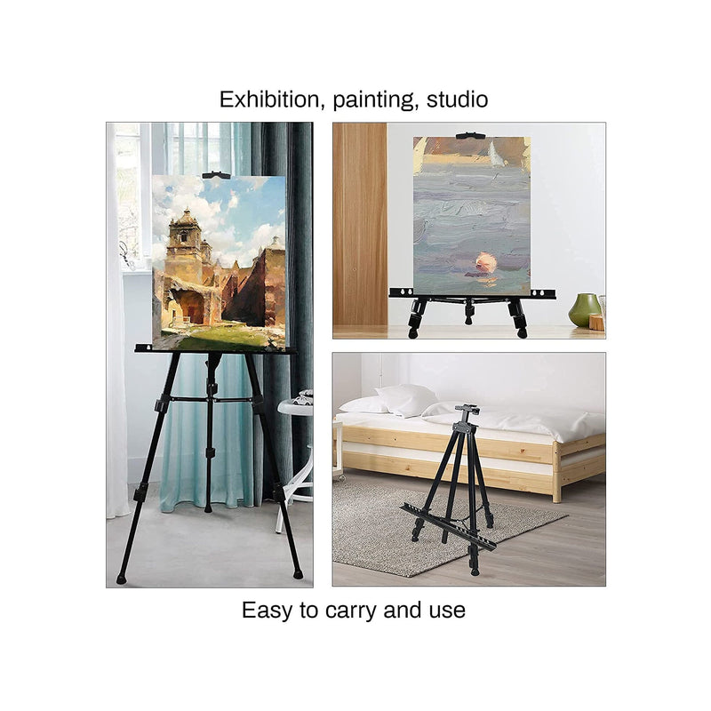72Inches Double Tier Display Easel Stand | RRFTOK Metal Material Tripod Art Easels Adjustable Easel for Painting Canvases Height from 22-72”