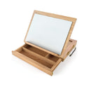 Arteza Tabletop Easel | 13.4 x 10.3 x 2 Inches | Portable Beechwood Easel Box with 3-Compartment Drawer and Wooden Palette