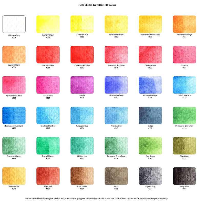 Sakura Pocket Set Koi Watercolor Kit | 1 Unit | 36 Colors