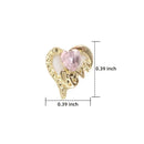 3D Heart Shape Nail Art Charms | Shiny Golden Hollow Heart With Pink Heart Artificial Gem | Nail Accessory