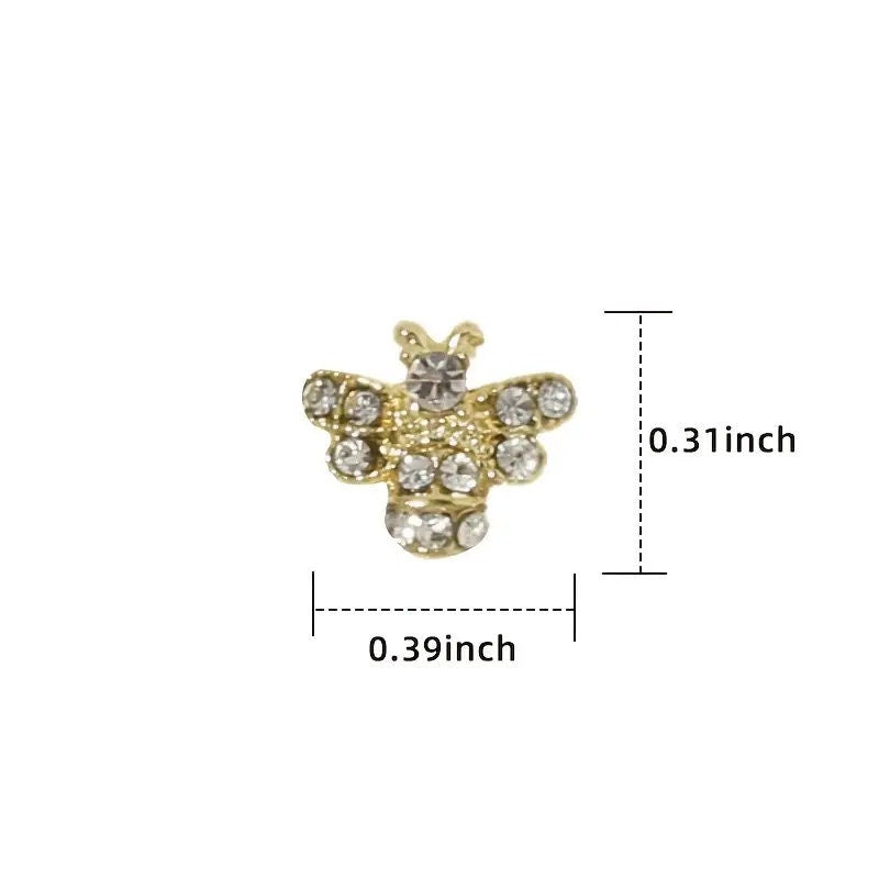 3D Metal Bee Shape Charm | Cute Glitter Nail Accessories For Women Girls | Nail Decoration Jewelry Making Crafts