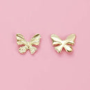 3D Butterfly Shape Nail Art Charms | Golden Metal Butterfly | For Manicure Craft DIY Nail Art Decorations
