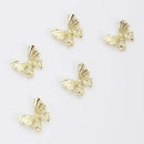 3D Butterfly Shape Nail Art Charms | Golden Metal Butterfly | For Manicure Craft DIY Nail Art Decorations