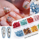 Nail Art Artificial Rhinestones Kit | 24 Colors Flat Back Nail Stones 3D Crystal Nail Art Supplies, Resin Artificial Rhinestones AB Pearl