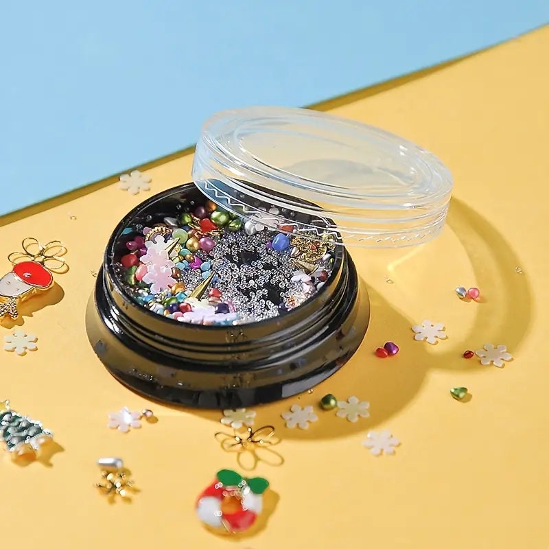 Christmas 3D Nail Art Rhinestones Studs Charms Kit | Deer Sweetheart Tree Mixed-style Nail Art Decoration