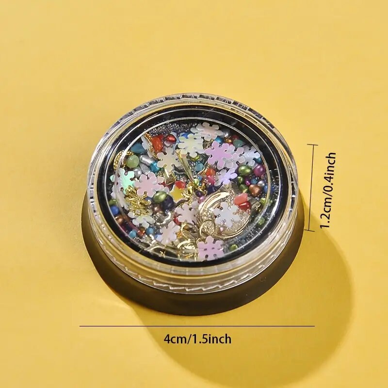 Christmas 3D Nail Art Rhinestones Studs Charms Kit | Deer Sweetheart Tree Mixed-style Nail Art Decoration